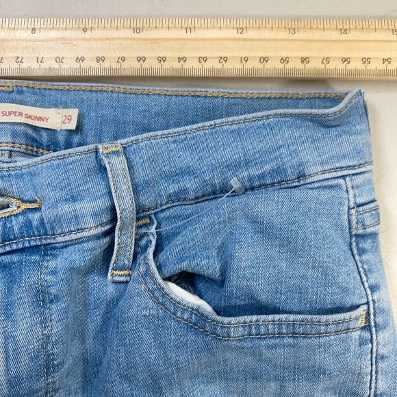 Levi's Classic Blue Straight Leg Jeans with Distressed Details - Picture 10 of 12